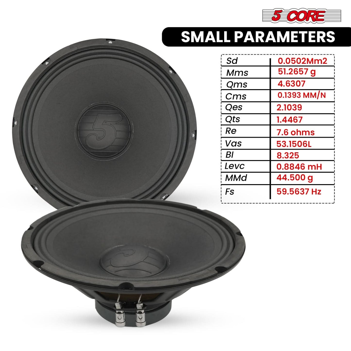 5 Core 12" Subwoofer Speaker 100W RMS Full Range Audio PA DJ Sub Woofer 8Ohm Bass Replacement Driver