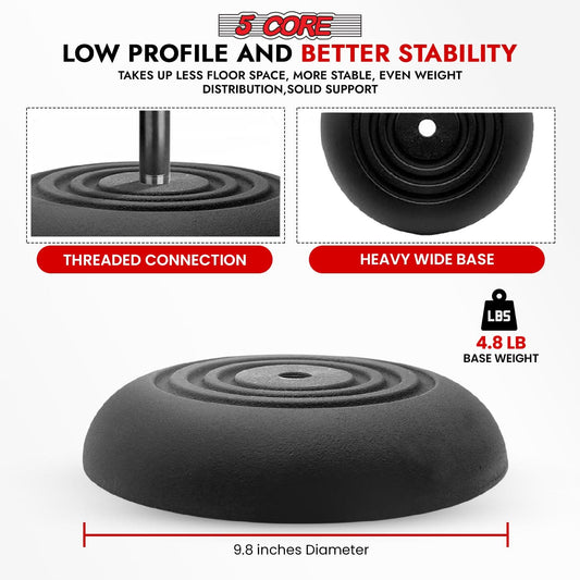 5Core Mic Stand Pair Floor Adjustable Universal Heavy Duty Gooseneck Microphone Stands Round Base Soporte De micrófono