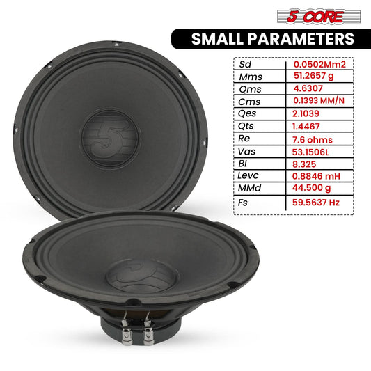 5 Core 12" Subwoofer Speaker 100W RMS Full Range Audio PA DJ Sub Woofer 8Ohm Bass Replacement Driver